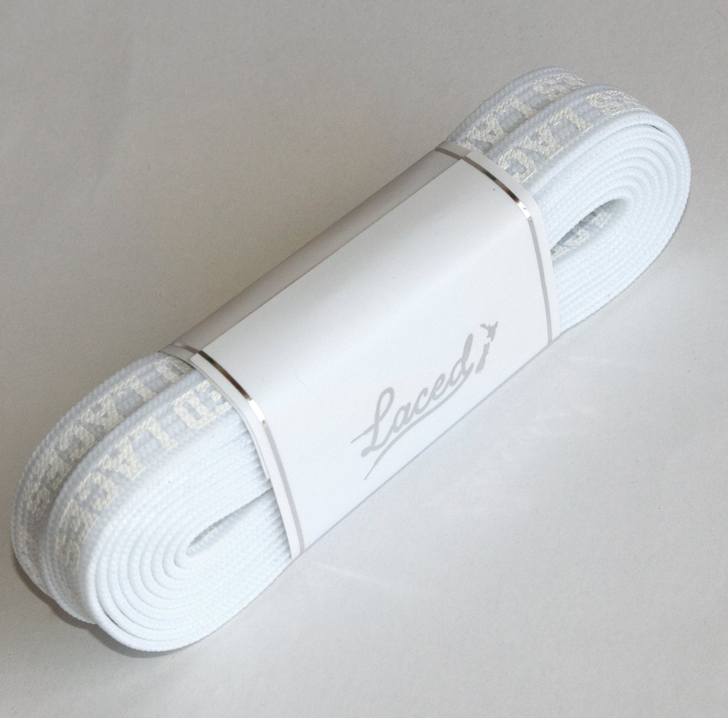 Laced Laced - Stealth White. Waxed Laces for Aggressive Rollerblades.