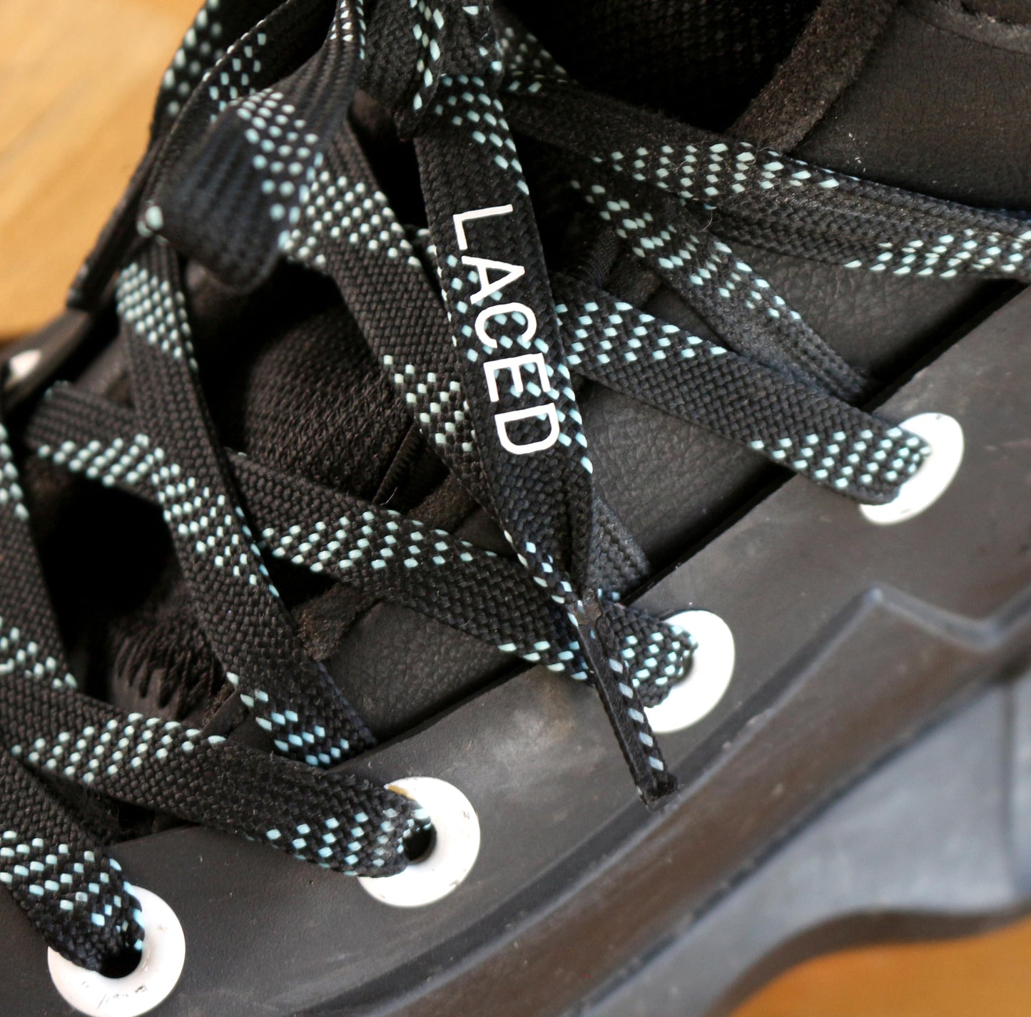 Laced Waxed Laces - Black & Mint