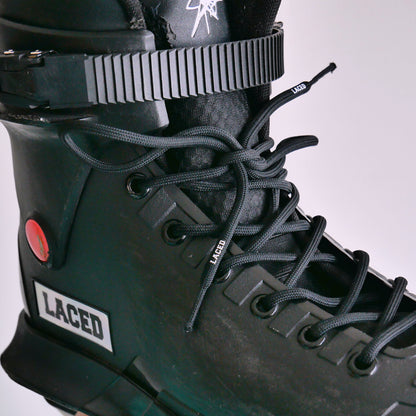 Laced Waxed Laces - Round - Black